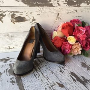 Grey Ella Moss suede heels